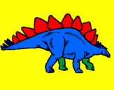 Disegno Stegosaurus  pitturato su STAFANO