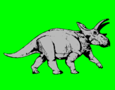 Disegno Triceratops pitturato su ricki