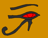 Disegno Occhio di Horus  pitturato su federica