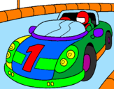 Disegno Auto da corsa pitturato su vitti