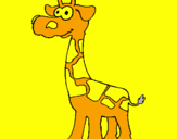 Disegno Giraffa  pitturato su elisa