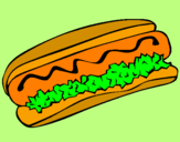 Disegno Hot dog pitturato su hannah