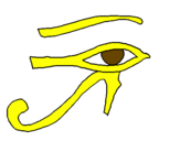 Disegno Occhio di Horus  pitturato su angewlo