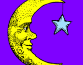 Disegno Luna e stelle  pitturato su Alfred83Neve
