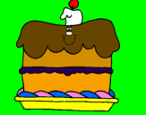 Disegno Torta di compleanno  pitturato su Giada LPN