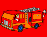 Disegno Pompieri sul camion  pitturato su diego
