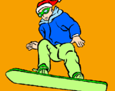 Disegno Snowboard pitturato su Ma