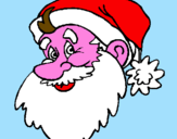Disegno Faccione Babbo Natale  pitturato su loris