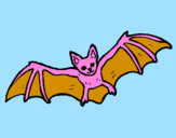 Disegno Pipistrello in volo  pitturato su ELISA