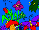 Disegno Fauna e Flora pitturato su mini_diva
