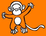 Disegno Scimmietta pitturato su maraelena