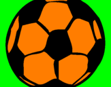 Disegno Pallone da calcio pitturato su alberto