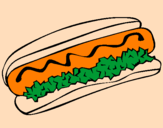 Disegno Hot dog pitturato su veronica zanella