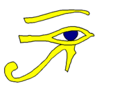 Disegno Occhio di Horus  pitturato su matteo b