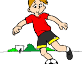 Disegno Giocare a calcio pitturato su paolo