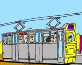 Disegno Tram con passeggeri  pitturato su anna  anna anna