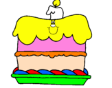 Disegno Torta di compleanno  pitturato su GIOVANNI