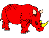 Disegno Rinoceronte  pitturato su rino