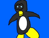 Disegno Pinguino pitturato su pinguino
