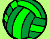 Disegno Pallone da pallavolo  pitturato su green