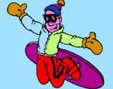 Disegno Salto con lo snowboard pitturato su filippo