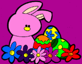 Disegno Coniglietto di Pasqua  pitturato su GIADA