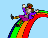 Disegno Folletto nell'arcobaleno  pitturato su gabriele