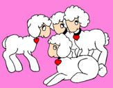 Disegno Pecore pitturato su bebi