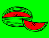 Disegno Melone  pitturato su elisabetta
