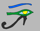 Disegno Occhio di Horus  pitturato su eduardo