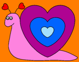 Disegno Lumachina cuore  pitturato su ludovica9