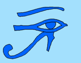 Disegno Occhio di Horus  pitturato su erik