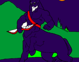 Disegno Centauro con arco  pitturato su edo