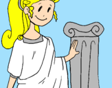 Disegno Giovane romana pitturato su Camilla