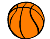 Disegno Pallone da pallacanestro pitturato su palla