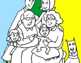 Disegno Famiglia pitturato su ELEONO
