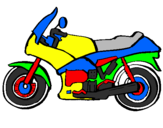 Disegno Motocicletta  pitturato su chiara