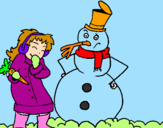 Disegno Inverno pitturato su Snowman