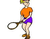 Disegno Ragazza che gioca a tennis  pitturato su enrico
