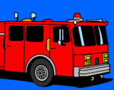 Disegno Camion dei pompieri pitturato su Lorenzo 1