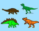 Disegno Dinosauri di terra  pitturato su RAFFAELE