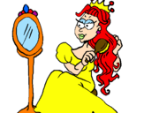 Disegno Principessa con lo specchio  pitturato su regina