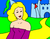 Disegno Principessa e castello  pitturato su LEONARDO