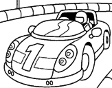 Disegno Auto da corsa pitturato su saetta mequeen