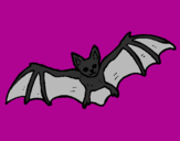 Disegno Pipistrello in volo  pitturato su massy