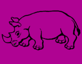 Disegno Rinoceronte  pitturato su luigi