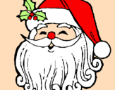 Disegno Faccione Babbo Natale  pitturato su floricientina(zaira)