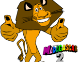 Disegno Madagascar 2 Alex pitturato su Leo