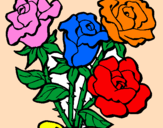 Disegno Mazzo di rose  pitturato su mary98