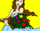 Disegno Mazzo di fiori  pitturato su Anna
